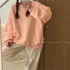 Oversized Plain Pullover Pink - One Size
