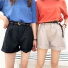 Rolled Shorts With Belt