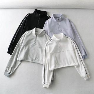 Half-zip Contrast Trim Sweatshirt