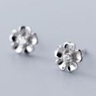 925 Sterling Silver Rhinestone Flower Earring 1 Pair - 925 Sterling Silver Earring - One Size