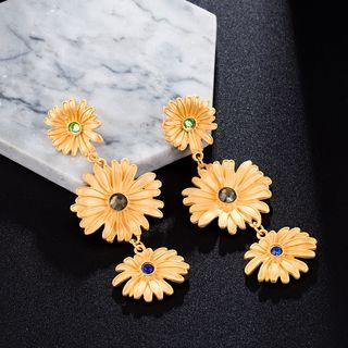 Rhinestone Daisy Dangle Earring C16110 - One Size