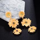 Rhinestone Daisy Dangle Earring C16110 - One Size