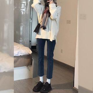 Turtleneck Sweater / Cropped Straight Leg Jeans / Set