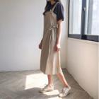 Linen Blend Tie-waist Jumper Dress