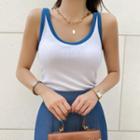 Contrast-piping Tank Top