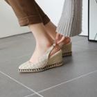 Tweed Pointed Wedge-heel Espadrille Sandals