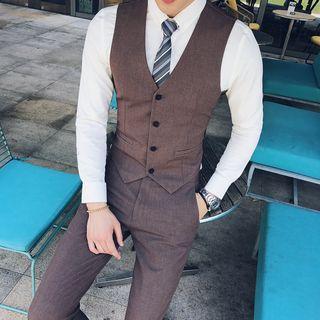 Set: Plain Vest + Pants