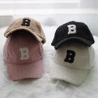 B Embroidered Fleece-lined Cap