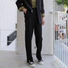 Split Side Straight-cut Dress Pants