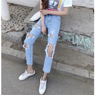 Cropped Wide Leg Straight Fit Jeans