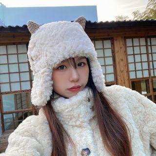 Cat Ear Fluffy Earflap Hat