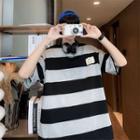 Short Sleeve Color Block Stripe T-shirt