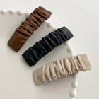 Faux Leather Shirred Hair Clip