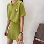 Short Sleeve Polo Shirt Green - One Size