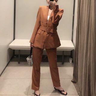 Belt-waist Blazer / Dress Pants