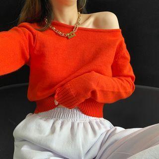 Loose-fit Crop Sweater