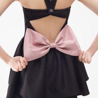 Spaghetti Strap Cutout Bow Mini A-line Dress