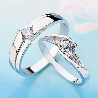Couple Matching Cz Ring As Shown In Figure - One Size