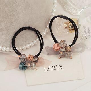 Bead Mesh Bow Hair Tie