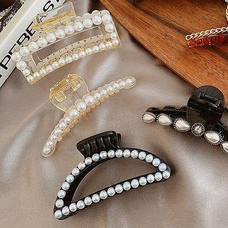 Faux Pearl Cutout Hair Claw