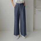 High-waist Flap Wide-leg Pants