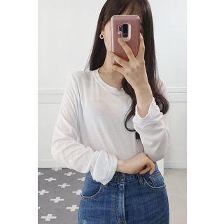 Petite Size Round-neck Long-sleeve T-shirt