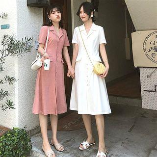 Short Sleeve Button Front Shirt Dress