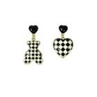 Check Heart Drop Earring / Bear Drop Earring