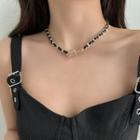 Toggle Chain Necklace Black & Gold - One Size