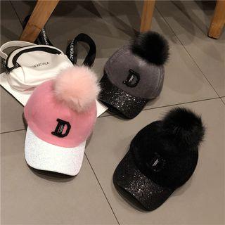 Bobble Rhinestone Lettering D Baseball Cap