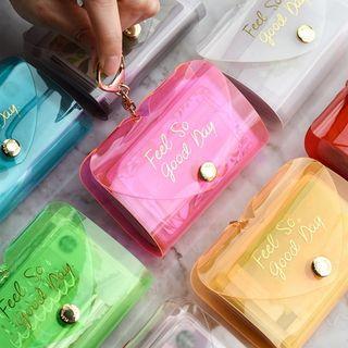 Snap-button Transparent Card Wallet
