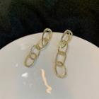 Rhinestone Chunky Chain Dangle Earring 1 Pair - Gold - One Size