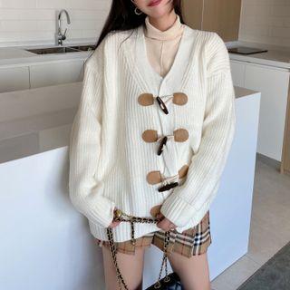 Long-sleeve Turtleneck Fleece Top / Long-sleeve Plain Cardigan
