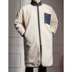 Raglan-sleeve Long Sherpa-fleece Jacket