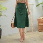 Belted A-line Midi Skirt