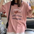 Short-sleeve Kangaroo Print T-shirt
