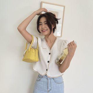 Short-sleeve Braided Cropped Jacket