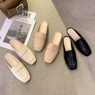 Square Toe Loafer Mules