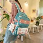 Lace-up Nylon Backpack / Bag Charm / Set