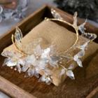 Wedding Floral Headband 1pc - Gold & White - One Size