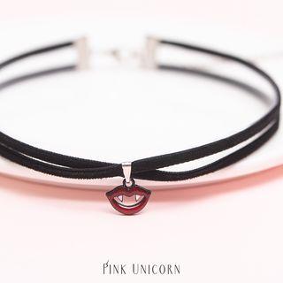 Halloween Lips Pendant Layered Choker As Shown In Figure - One Size