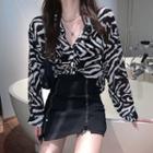 Zebra Print Shirt / Mini Skirt