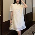 Short-sleeve Lace A-line Polo Dress