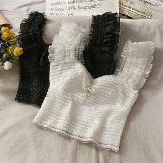 Lace Ruffle Sleeveless Top