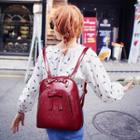 Bow Faux-leather Backpack