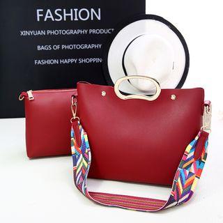 Set: Wide-strap Shoulder Bag + Cross Bag