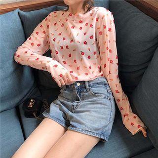 Sheer Short-sleeve T-shirt As Shown In Figure - One Size