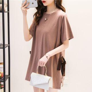 Tie-front Short-sleeve T-shirt