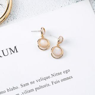 Faux Cat Eye Stone Dangle Earring 1 Pair - As Shown In Figure - One Size