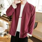 Contrast Trim Single-button Jacket